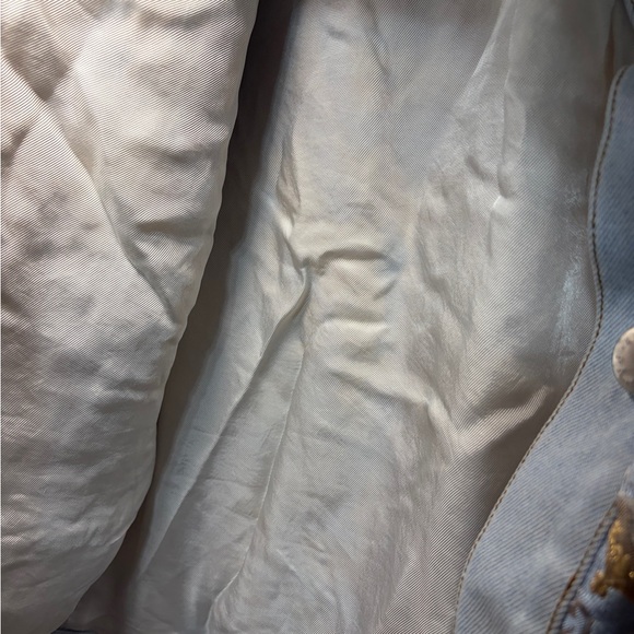 Elegant Women's Blue and Gold Bomber Jacket - Picture 9 of 16